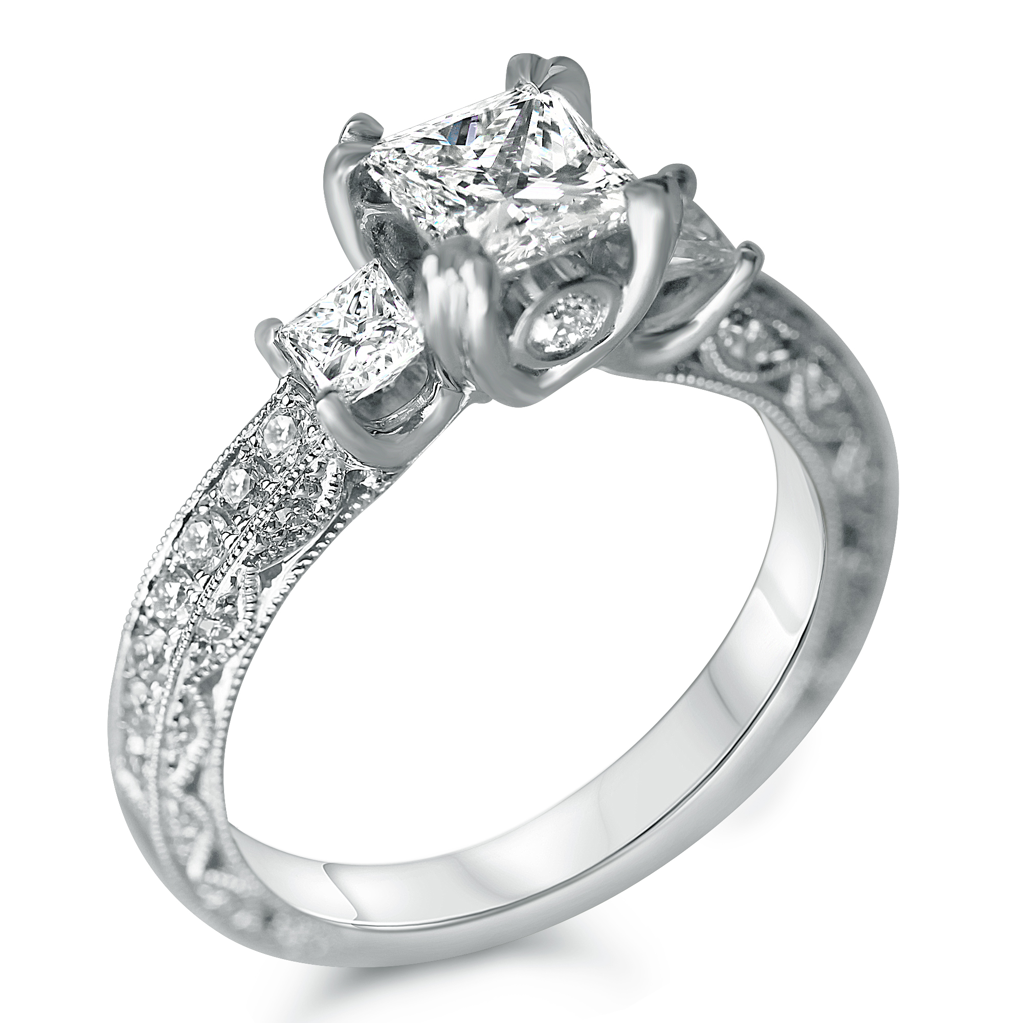Vintage Princess Cut Engagement Rings